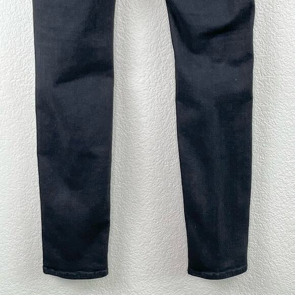 Frame Le Skinny de Jeanne Black Distressed Noir Low Rise Skinny Denim Jeans 24 - Picture 12 of 16